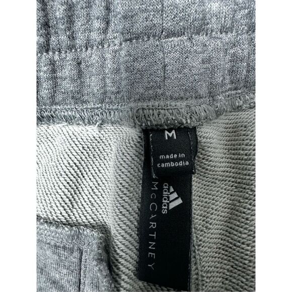 Adidas Stella McCartney Women’s Gray Sweat Capri Pants Sz M Logo Pockets Cotton - Picture 9 of 16